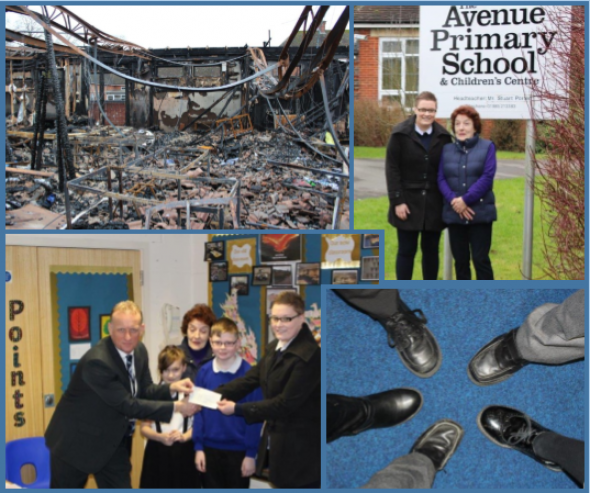 Lyons visit The Avenue School in Warminster to present a cheque